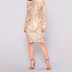 Fashion Nova sheer sequin dress new with tags